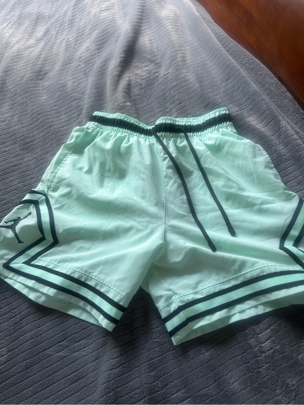 Nike Mint Green Athletic Shorts with Black Trim